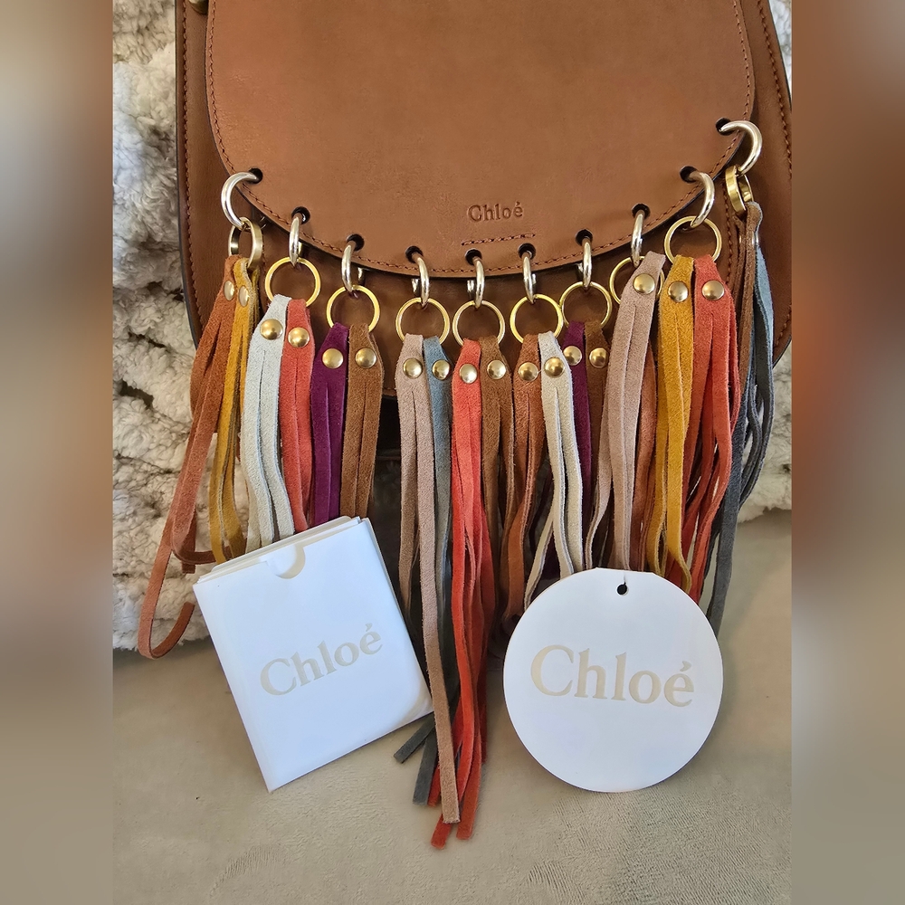 Chloe Brown and Tan Leather Shoulder Bag with Elegant Design
